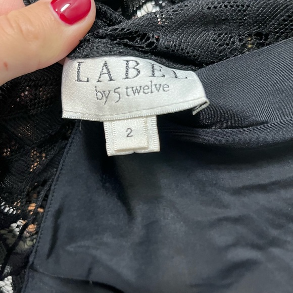Label by 5 twelve black midi with lace and gold zip - Picture 6 of 6